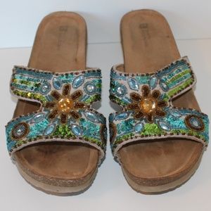 White Mountain "Blinker" Beaded Sandal Size 11